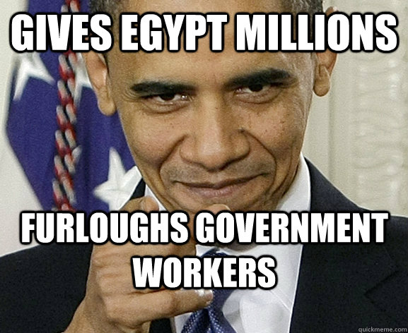 Gives egypt millions furloughs government workers  