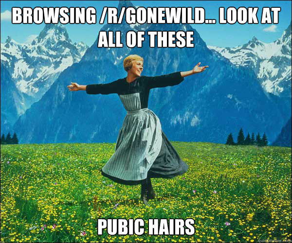 Browsing /r/gonewild... look at all of these Pubic Hairs  Sound of Music