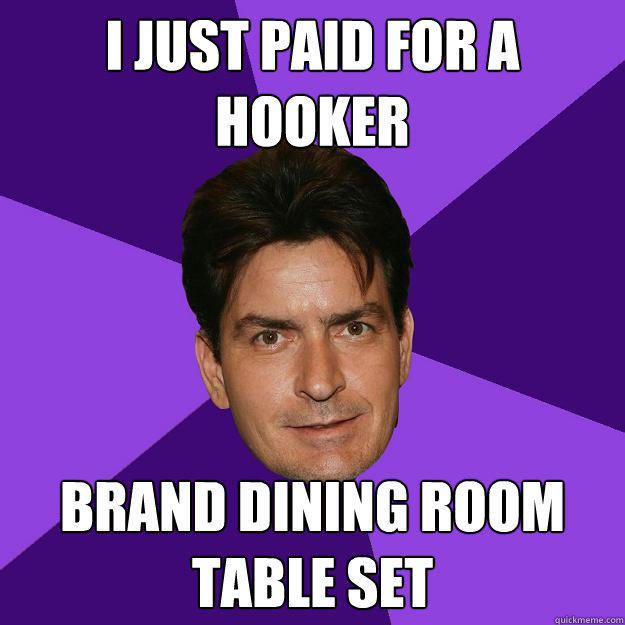I just paid for a hooker brand dining room table set  