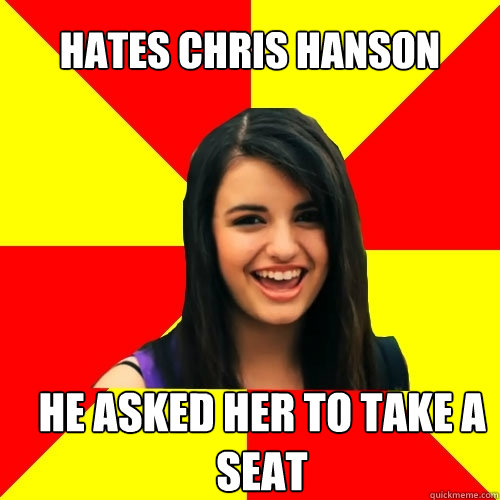 hates chris hanson he asked her to take a seat  Rebecca Black