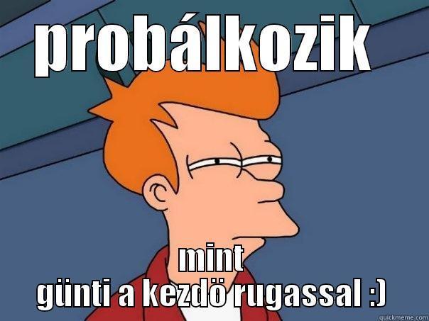 PROBÁLKOZIK  MINT GÜNTI A KEZDÖ RUGASSAL :) Futurama Fry