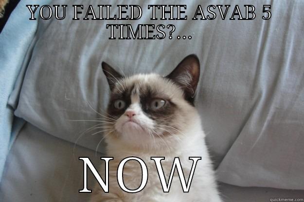 YOU FAILED THE ASVAB 5 TIMES?...  Grumpy Cat