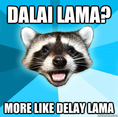 DALAI LAMA? MORE LIKE DELAY LAMA  Lame Pun Coon