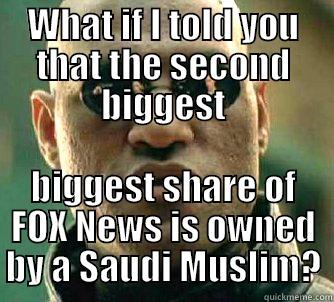 Sharia FOX - WHAT IF I TOLD YOU THAT THE SECOND BIGGEST BIGGEST SHARE OF FOX NEWS IS OWNED BY A SAUDI MUSLIM? Matrix Morpheus