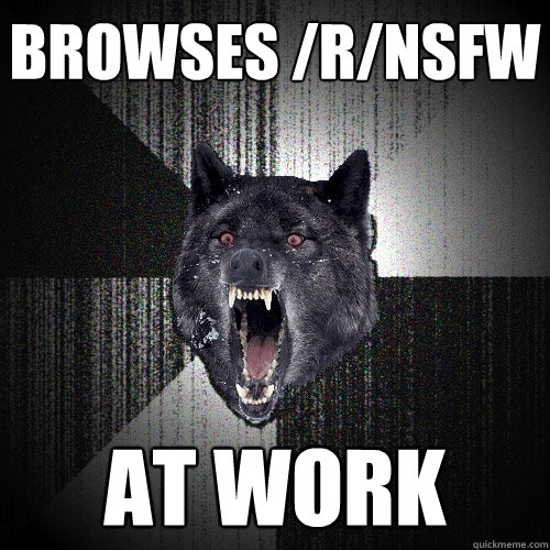 browses /r/nsfw at work  Insanity Wolf