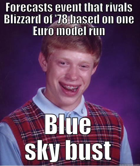 Forecast Bad Luck - FORECASTS EVENT THAT RIVALS BLIZZARD OF '78 BASED ON ONE EURO MODEL RUN BLUE SKY BUST Bad Luck Brian