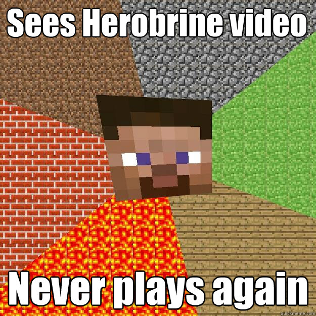 Sees Herobrine video Never plays again  Minecraft