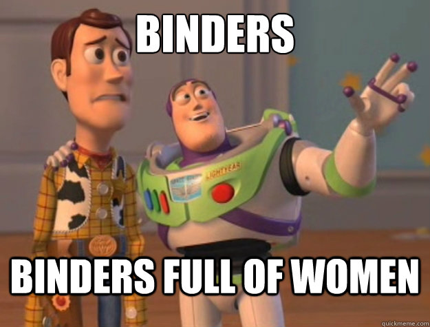 Binders Binders full of women  Buzz Lightyear