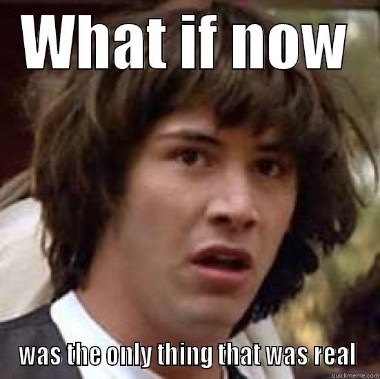 WHAT IF NOW WAS THE ONLY THING THAT WAS REAL conspiracy keanu