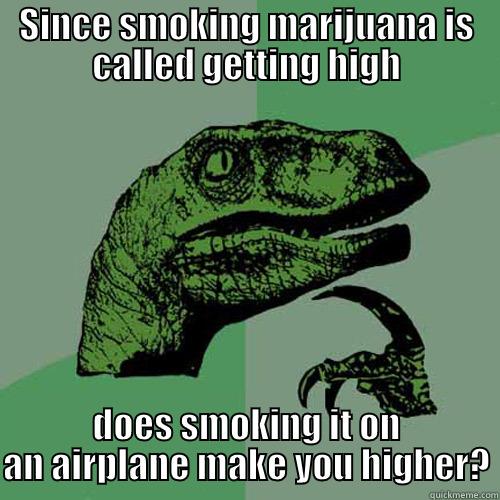 SINCE SMOKING MARIJUANA IS CALLED GETTING HIGH DOES SMOKING IT ON AN AIRPLANE MAKE YOU HIGHER? Philosoraptor