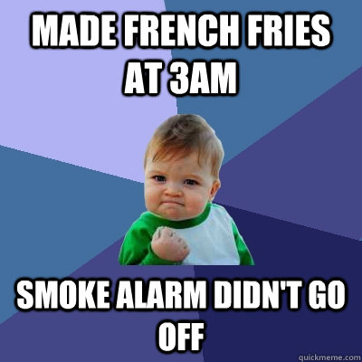 Made French Fries at 3am Smoke alarm didn't go off  Success Kid