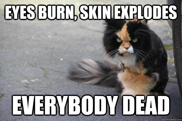 eyes burn, skin explodes everybody dead - eyes burn, skin explodes everybody dead  DOOM CAT