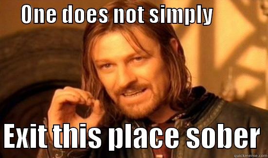 Exit this place -      ONE DOES NOT SIMPLY                EXIT THIS PLACE SOBER Boromir