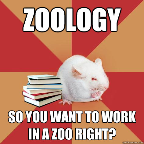 Zoology So you want to work in a zoo right? - Zoology So you want to work in a zoo right?  Science Major Mouse