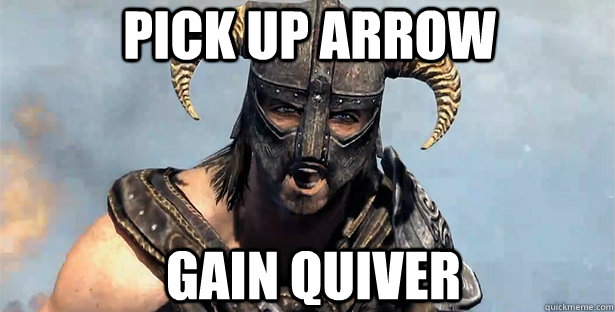 Pick up arrow gain quiver  skyrim