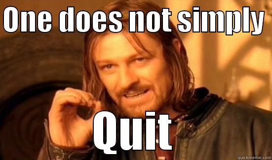 ONE DOES NOT SIMPLY  QUIT Boromir