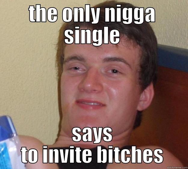 real talk - THE ONLY NIGGA SINGLE SAYS TO INVITE BITCHES 10 Guy