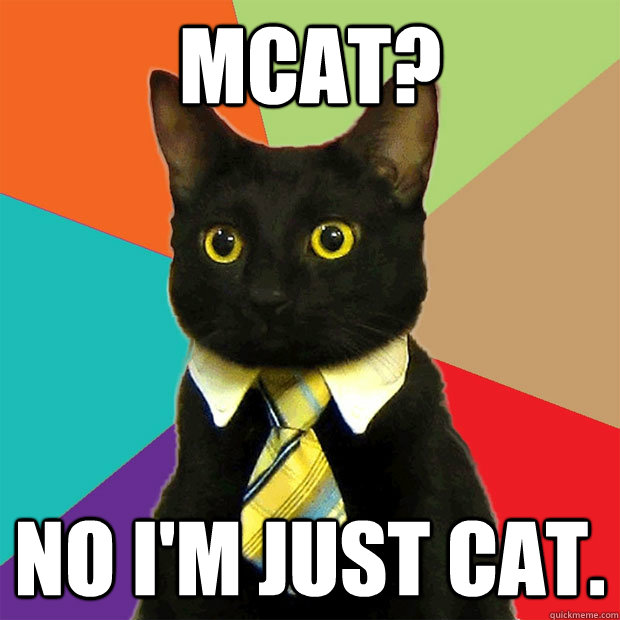 MCAT? No I'm just cat.  Business Cat