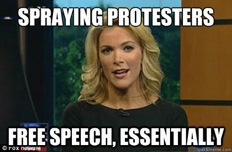 Spraying Protesters Free Speech, Essentially  Megyn Kelly