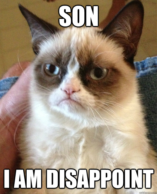 son i am disappoint  Grumpy Cat