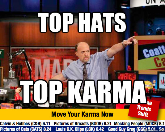 top hats  TOP KARMA - top hats  TOP KARMA  Mad Karma with Jim Cramer