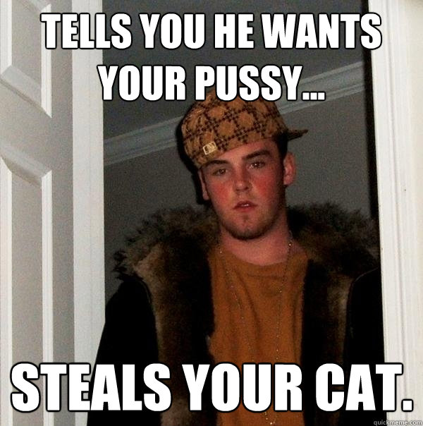 Tells You He Wants Your Pussy... STEALS YOUR CAT.  Scumbag Steve