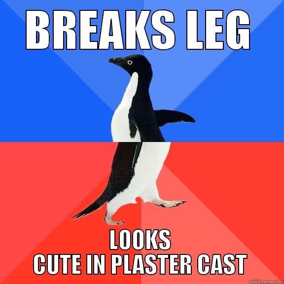 BREAKS LEG LOOKS CUTE IN PLASTER CAST Socially Awkward Awesome Penguin