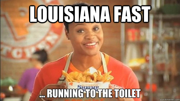 Louisiana fast  ... running to the toilet  Popeyes Woman