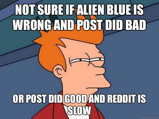 Not sure if alien blue is wrong and post did bad Or post did good and reddit is slow  Futurama Fry