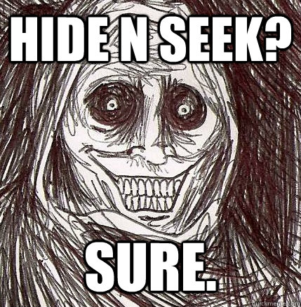 Hide n Seek? Sure.  Horrifying Houseguest