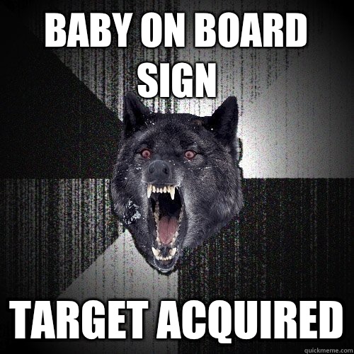 Baby on board sign target acquired - Baby on board sign target acquired  Misc