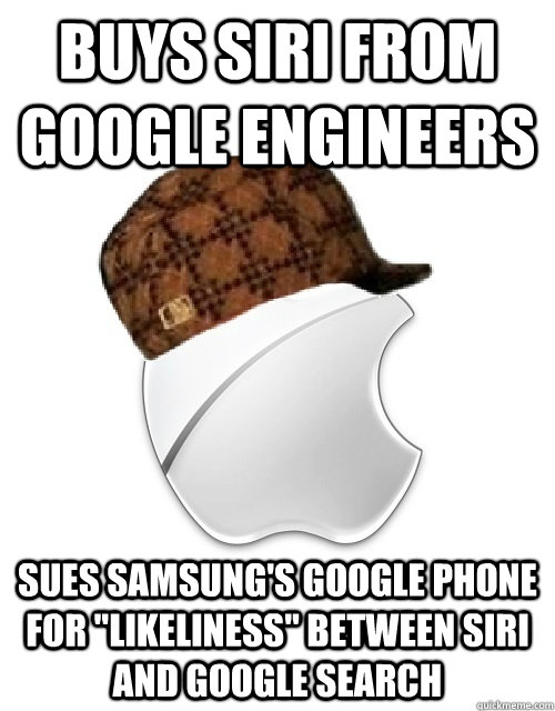 Buys Siri from Google engineers Sues Samsung's Google Phone for 