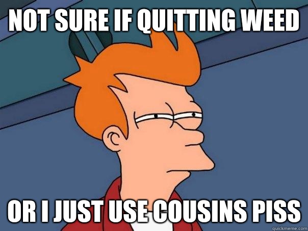 not sure if quitting weed Or i just use cousins piss - not sure if quitting weed Or i just use cousins piss  Futurama Fry