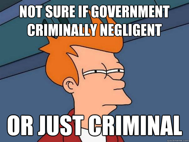 Not sure if government criminally negligent Or just criminal - Not sure if government criminally negligent Or just criminal  Futurama Fry