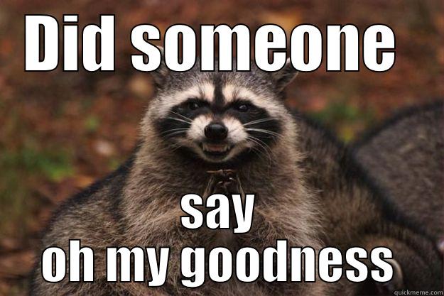 Oh my goodness - DID SOMEONE  SAY OH MY GOODNESS Evil Plotting Raccoon