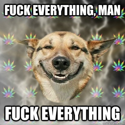 fuck everything, man fuck everything - fuck everything, man fuck everything  Stoner Dog