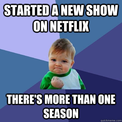 started a new show on netflix there's more than one season  Success Kid