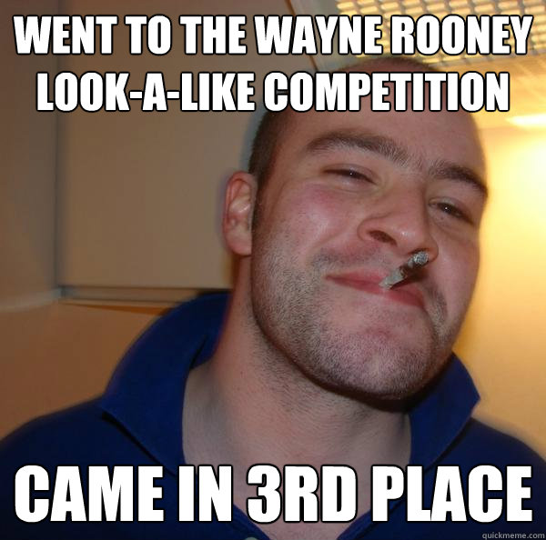 went to the wayne rooney look-a-like competition came in 3rd place - went to the wayne rooney look-a-like competition came in 3rd place  Misc