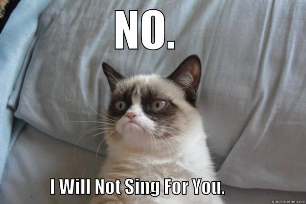 NO.                   I WILL NOT SING FOR YOU.                       Grumpy Cat