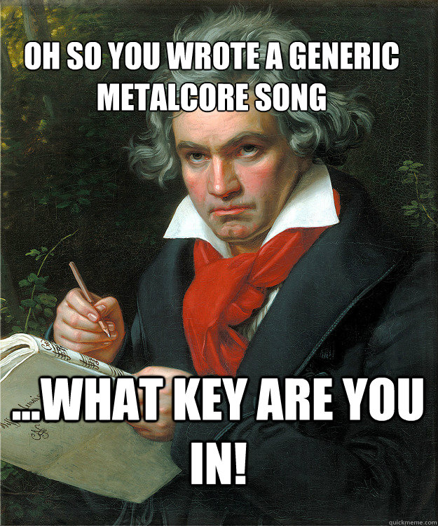 oh so you wrote a generic metalcore song ...what key are you in!  