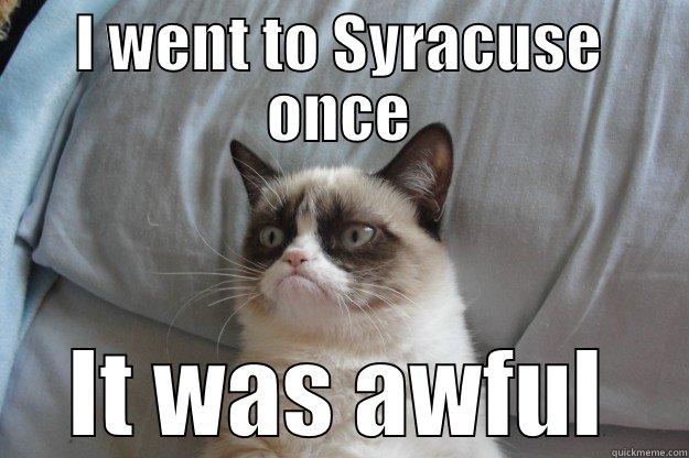 I WENT TO SYRACUSE ONCE IT WAS AWFUL Grumpy Cat