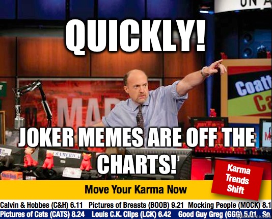 Quickly! Joker memes are off the charts! - Quickly! Joker memes are off the charts!  Mad Karma with Jim Cramer