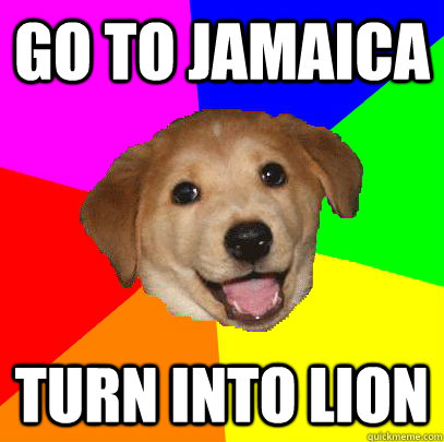 Go to Jamaica Turn into lion  Advice Dog