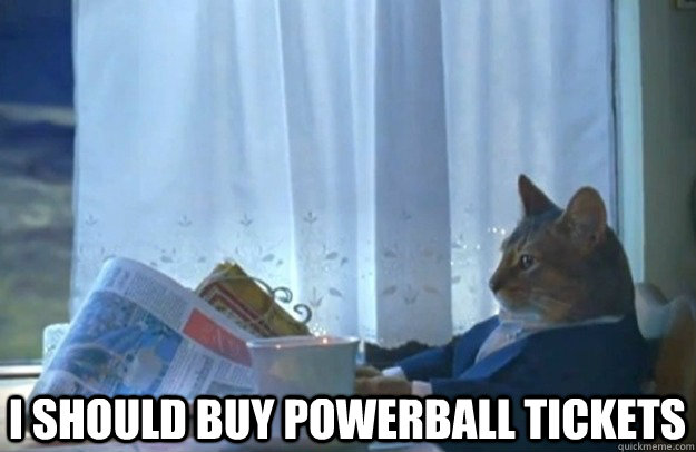  i should buy powerball tickets  Sophisticated Cat