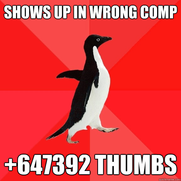 shows up in wrong comp +647392 thumbs  Socially Awesome Penguin