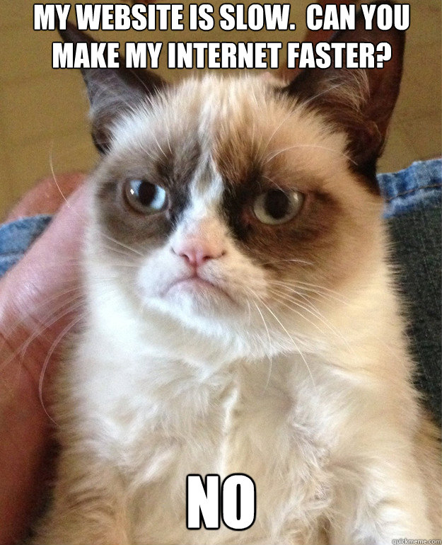 My website is slow.  Can you make my internet faster? NO - My website is slow.  Can you make my internet faster? NO  Misc