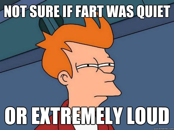 not sure if fart was quiet or extremely loud  Futurama Fry