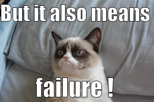 Failure grumpy cat - BUT IT ALSO MEANS  FAILURE ! Grumpy Cat