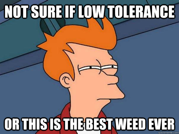 Not sure if low tolerance or this is the best weed ever - Not sure if low tolerance or this is the best weed ever  Futurama Fry