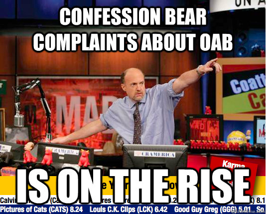 Confession bear complaints about OAB is on the rise - Confession bear complaints about OAB is on the rise  Mad Karma with Jim Cramer